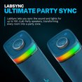 thumbnail image 2 of JLab JBuds Party Portable Bluetooth Speaker, 30W, 12 Hour Playtime, RGB Lighting, Splashproof, Navy, 2 of 8