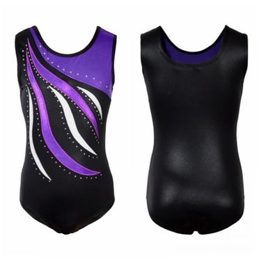 Kids Girls Shiny Gymnastics Leotards Dress Sport Training Ballet Dance Tank Suit 4-14Y