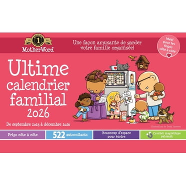 2026 Motherword Magnetic Fridge/Wall Calendar (Side by Side Version) - French
