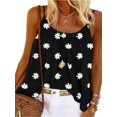 thumbnail image 1 of HIMONE Daisy Print Spaghetti Strap Blouse Funny Cute Vocation Cami Vest Summer Tank, 1 of 2