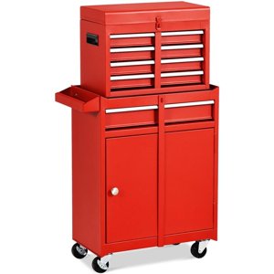 Pemberly Row 5-Drawer Boîte de rangement en métal de l'armoire de la poitrine d'outil en rouge