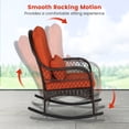 thumbnail image 4 of Gymax Chaise Berçante en Osier pour Patio, Porche, Terrasse, Mobilier d'Extérieur avec Coussin, 4 of 8