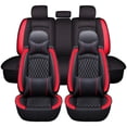 thumbnail image 2 of Maidao Car Seat Covers Full Set For Women for Volkswagen for Golf R 2012-Present 5 Seats Front Rear Cushion Protector with Pillow Black and Red, 2 of 6