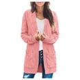 thumbnail image 4 of Women‘s Long Sleeve Cable Knit Cardigan Sweaters Open Front Winter Outwear, 4 of 6