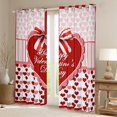 thumbnail image 2 of Happy Valentine's Day Window Drapes Block 30%-50% Light,Red Love Pattern Kitchen Window Treatments 42Wx63L Inches,Abstract Art Geometry Decor Window Curtains, 2 of 6