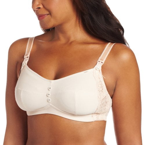 Cake Lingerie Women's Maternity and Nursing Sorbet Bra, Cream/Tangerine Lace, 34D