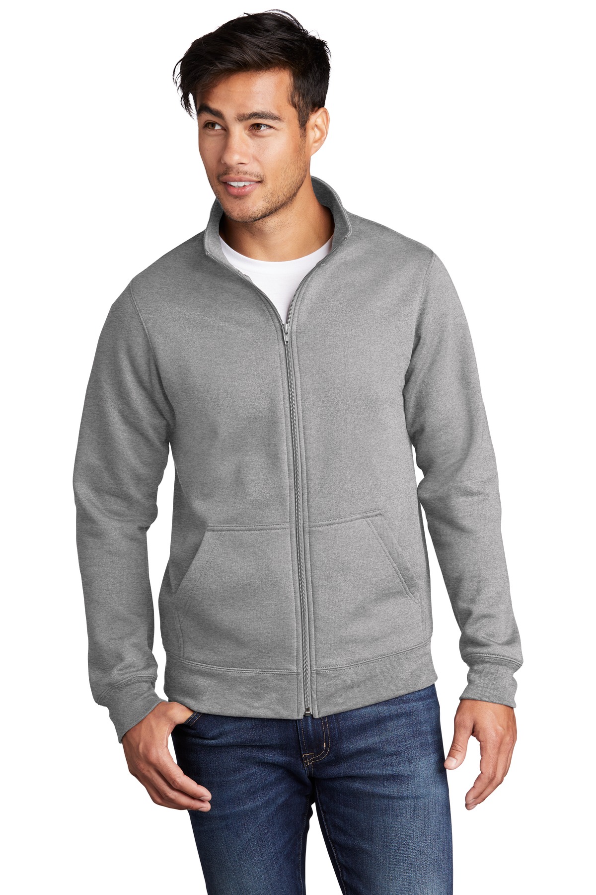 Port & Company Men's Core Fleece Cadet FullZip SweaT-Shirt PC78FZ