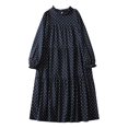 thumbnail image 2 of Ovzne Robes Grande Taille pour Femmes aux Formes Robe Femme Robe à Manches Longues Ample Imprimée à Pois Robe Grande Taille Robe à Manches Longues Imprimée Liquidation, 2 of 7