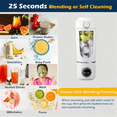 thumbnail image 4 of Portable Juice Maker Blender for Shakes Smoothies 700ML 12-Blades Fast Mixing 2 in 1 Blender Personal Juicer 7.4V A, 4 of 7
