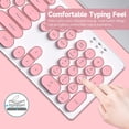thumbnail image 3 of T-WOLF TF770 2.4G Wireless Keyboard Combo Retro Punk Round Keycap Comfortable Mute Typing Wide Compatibility Pink, 3 of 7