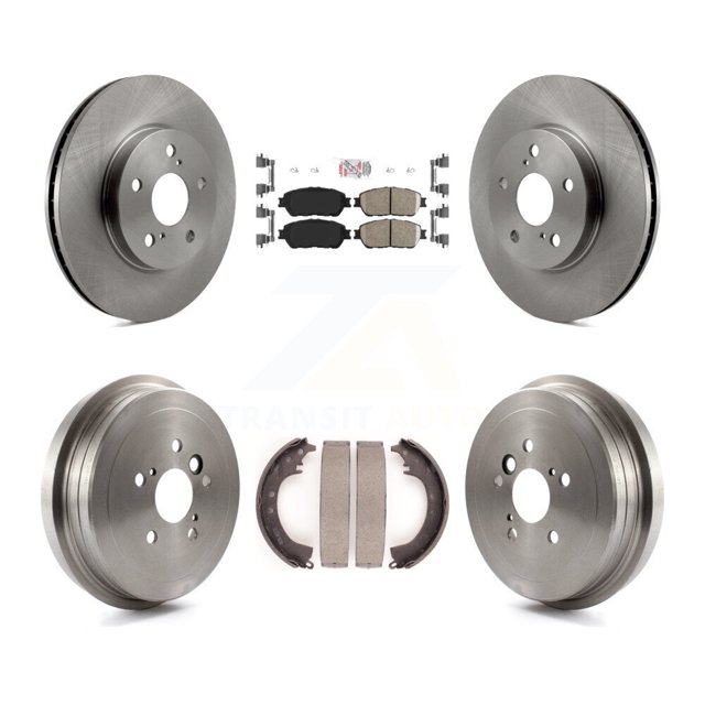 Transit Auto Front Rear Disc Brake Rotors Ceramic Pads and Drum Kit for Car 2005-2006 Toyota Camry SE XLE Vehicles Manufactured In Japan K8A-105085
