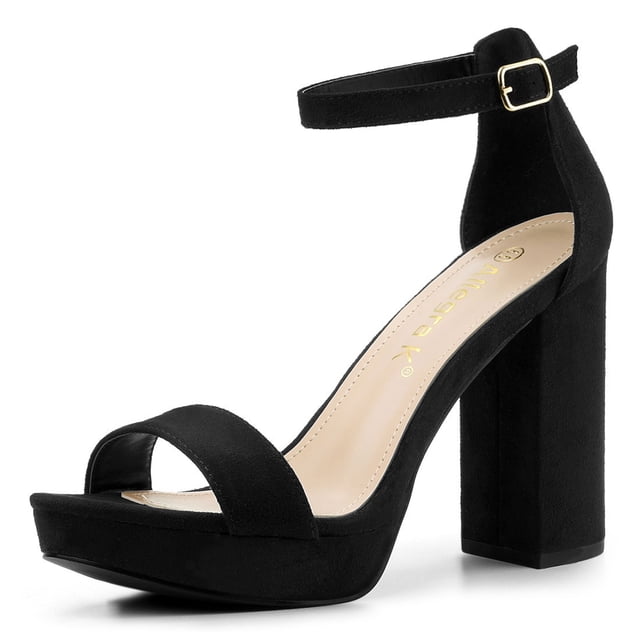 BLISSFUL STEP Women's Open Toe Platform Ankle Strap Chunky Heel Sandals