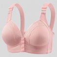 thumbnail image 2 of Fgnfyis Women's Solid Color Lace Pattern Front Buckle Non Underwire Tank Top Bra Bras for Women Pink 46, 2 of 7