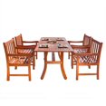 thumbnail image 1 of Malibu Outdoor 5-piece Wood Patio Dining Set with Curvy Leg Table, 1 of 6