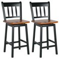 thumbnail image 1 of Gymax 2PCS Bar Stool 24.5'' Swivel Counter Height Chair w/ Footrest Black, 1 of 8