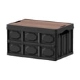 thumbnail image 2 of 20L Foldable Camping Storage Box with Wooden Lid Organizer for Car Trunk Outdoor Gear Collapsible Plastic Bin Portable Utility, 2 of 9