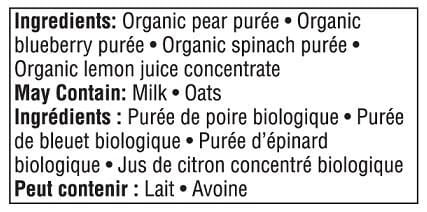 Parent’s Choice Organic Pear, Blueberry & Spinach Baby Food Purée
