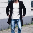 thumbnail image 2 of Qertyioot Hauts pour Hommes Automne Hiver Décontracté Manches Longues Bouton Veste Mode, 2 of 5