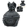 thumbnail image 1 of Medieval Dragon Claw Gripping Celtic Orb With Gothic Gargoyle Ashtray Statue, 1 of 4