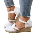 thumbnail image 3 of Kcodviy Sandales pour Femmes Sandales à Plateforme Compensée Talons pour Femmes Sandales en Lin Sandales Polyvalentes Tressées Sandales de Randonnée pour Femmes Boucle Sandales Compensées Respirantes, 3 of 7