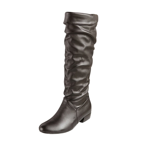 Kcodviy High Knee Riding Boot Socks Women Knee High Boots Heels Flat Thigh High Stretch Boots for Women Winter Women's Boots