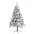 thumbnail image 2 of LSLJS Christmas Decorations, Snow Flocked Christmas Tree Premium Hinged Artificial Pines Tree,Metal Stand and 200-Lush Branch Tips Easy To Instal, 2 of 9