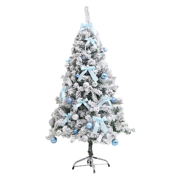 RKSTN Christmas Tree Snow Flocked Holiday Christmas Tree ,60cm Christmas Ins Blue Flocking Cedar Christmas Tree Stand for Home, Office, Party Decoration