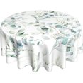 thumbnail image 1 of Spring Leaf Floral Sage Green Tablecloth Round 60 Inch Ruitic Watercolor Table Cloth Waterproof Fabric Farmhouse Green Grey Leaves Tablecloths Decorative for Holiday Home Party, 1 of 5