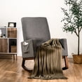 thumbnail image 3 of Costway Fauteuil Berçant Rétro en Tissu Rembourré Style Mi-Siècle pour Chambre de Bébé Gris, 3 of 9