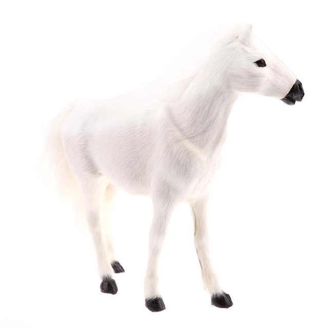 Cheval Debout en Peluche de Simulation Animaux en Peluche Modèle Figurine Jouet Maison