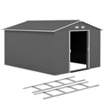 thumbnail image 1 of Outsunny 9' x 10.6' Garden Storage Shed w/ Steel Foundation Kit, Light Grey, 1 of 10