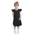 thumbnail image 3 of Milgrthf Robe Midi pour Filles Été Manches à Volants Ligne A Évasée Basique Patineuse Tournoyante Robe de Fête 4-12 Ans Noir, 3 of 9