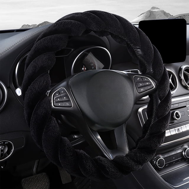 TIMIFIS Steering Wheel Covers Car Steering Wheel Cover with Soft Warm Non-Slip Car Decoration Car Wheel Protector Universal Fits 14-15 Inches Car Accessories