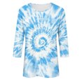 thumbnail image 5 of RXIRUCGD T-shirt Mode Imprimé Col Rond Manches 3/4 pour Femme, Bleu Ciel, Taille: 2TG, 5 of 5