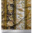 thumbnail image 1 of Soimoi Velvet Fabric Stripe & Paisley Print Fabric by Yard 58 Inch Wide, 1 of 3