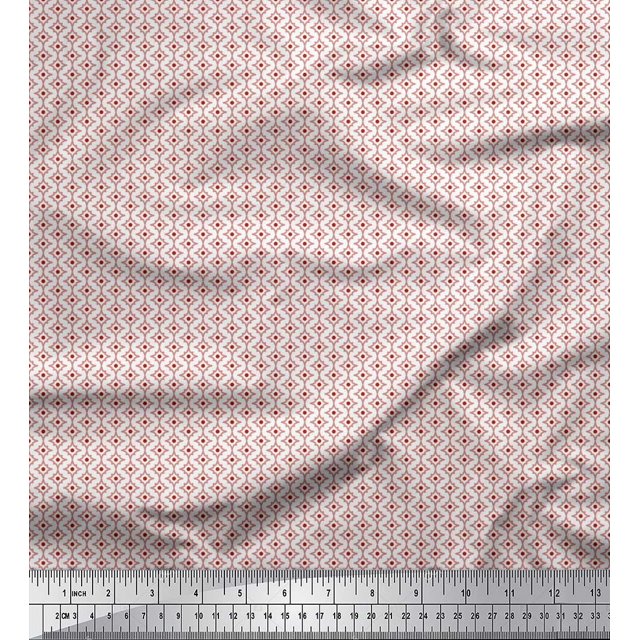 Soimoi Velvet Fabric Dot & Floral Small Fabric Prints by Yard 58 Inch Wide