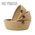 thumbnail image 3 of Storage Basket Three Piece Set, Rope Material Organizer, Household Dirty Clothes Toys Miscellaneous Storage, Elegant Design with Leather Handles, Varied Sizes, Easy to Clean, 3 of 6