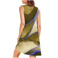 thumbnail image 4 of Ovzne Robes pour Femmes Robe Femme Imprimé avec Poches Chemises de Nuit Sans Manches Vêtements de Nuit devant Plissé Nuisette Col Rond Robe de Nuit Robe de Vacances Imprimée Liquidation, 4 of 5