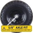 thumbnail image 4 of Hi-Run 10" Flat Free 4.10/3.50-4 Wheelbarrow Tire & Wheel Assembly with 5/8" Bushing Pre-Mounted, 4 of 6