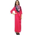 thumbnail image 4 of Bimba Robe Maxi Cramoisie à Col Bénitier pour Femme de Designer avec Foulard à Franges Imprimé - 26, 4 of 6