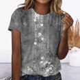 thumbnail image 2 of Birdeem Womens Casual Retro Printed Round Neck Short Sleeved Top, 2 of 4
