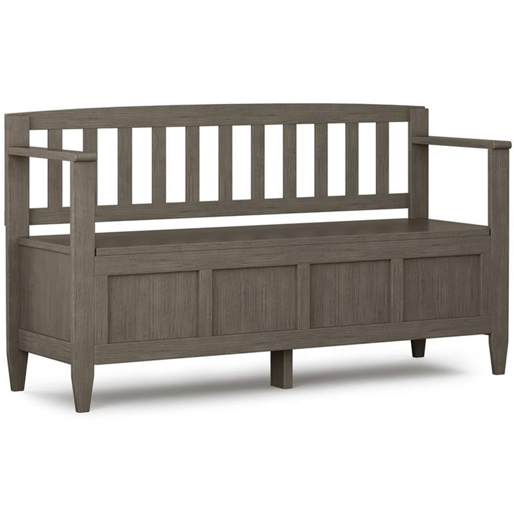Brooklyn 48" Wide Wood Contemporary Entryway Storage Bench in Farmhouse Gray
