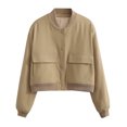 thumbnail image 1 of EQWLJWE Summer Saving Clearance ! Women'S Flying Bomber Jacket With Large Pockets Windproof And Warm Jacket, 1 of 3