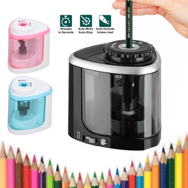 YUNDAP Electric Pencil Sharpener, Auto & Safety Features Electric Pencil Sharpener, Heavy Duty Helical Blade Electric Pencil Sharpener, 2AA Battery Powered (Battery not included)