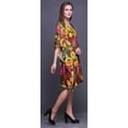 thumbnail image 4 of Bimba Kaftan de Plage à Fleurs, Paréo de Bikini, Robe Midi pour Femmes, Caftan Court S-L, Rouge Brique, 4 of 5