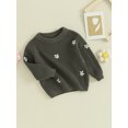 thumbnail image 3 of FOCUSNORM Chandail d'Automne pour Tout-Petite Fille Bébé, Motif Jacquard de Fleurs Manches Longues Col Rond Tricot, 3 of 9