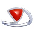 thumbnail image 1 of Divya Shakti Bague en Argent pour Femmes avec Pierre Précieuse Corail Rouge Moonga Munga Triangulaire de 3,25-3,50 Carats, 1 of 5