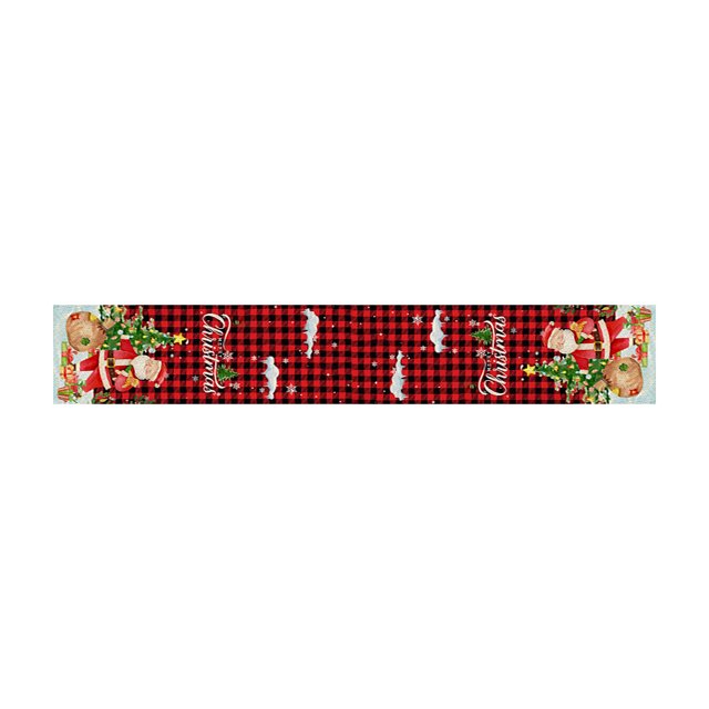 Décorations de Noël Rouges et Noires Fournitures de Décoration de Maison de Noël Nappes en Tissu Créatives Nappes de Noël Noires et Rouges Décorations de Noël