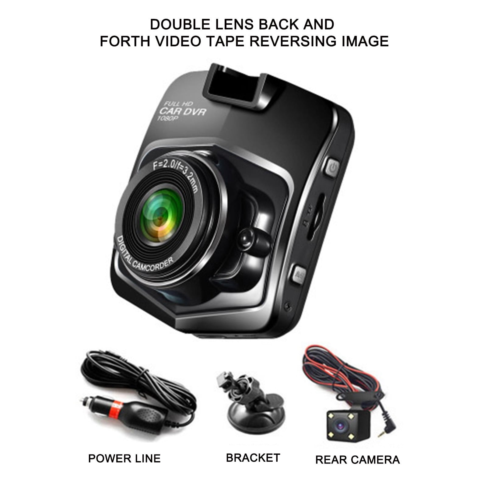 Dash Cam Front and Rear Mandolines and Slicers Dashcam 2.4 Inch Car Camera Hd 1080P Portable Mini Dvr Recorder Dash Cam Loop Recording Night Vision Dash Camera for Cars