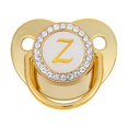 thumbnail image 1 of XZNGL Pacifier Clips Baby Girl Baby Pacifier 26 Letter Name Initials Clip Silicone Baby Pacifier Golden Shiny Newborn Pacifier Silicone Pacifier Clip, 1 of 3